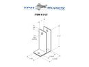 Stamped Stainless Steel, One Ear X-High 1" Wall Bracket - 0127