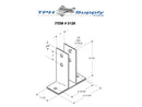 Stamped Stainless Steel, X-High Urinal Screen Bracket For 1" Material - 0128