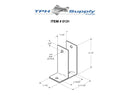 Stamped Stainless Steel, One Ear X-High 1-1/4" Wall Bracket - 0131