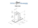 Stamped Stainless Steel, Two Ear 1/2" Wall Bracket - 0156