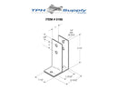 Stamped Stainless Steel, X-High Urinal Screen Bracket For 1" Material - 0166