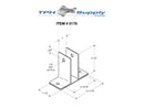 Stamped Stainless Steel, Two Ear 1" Wall Bracket - 0175