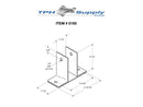 Stamped Stainless Steel, Two Ear 1-1/4" Wall Bracket - 0183