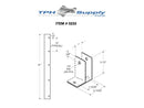 Stamped Stainless Steel, One Ear 1" x 57" Long Toilet Partition Panel Bracket - 0233