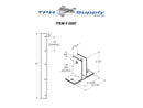 Stamped Stainless Steel, 2 Ear 1/2" x 57" Full Length Bracket - 0267