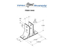 Stamped Stainless Steel, Two Ear 1" Braced Wall Bracket - 0443