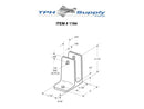 Toilet Stall Chrome Plated , One Ear Wall Bracket For 3/4" Material - 1164