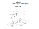 Stall Compartment, Cast Stainless Steel Two Ear Wall Bracket For 1/2" Material - 4156