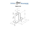 Restroom Compartment, Two Ear Cast Stainless Wall Bracket For 1" Material - 4175