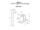 Extruded Aluminum 57-1/2" Two Ear Wall Bracket For 1/2" Material - 5267