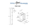 Extruded Aluminum 57-1/2" One Ear Wall Bracket For 1/2" Material - 5439