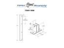Extruded Aluminum Two Ear 41" Wall Bracket For 1" Material - 9288