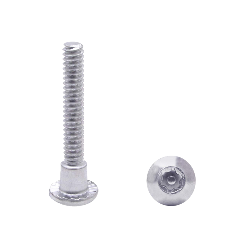 Chrome Plated Steel, 6 Lobe Shoulder Screw W/Center Pin, 100 Pack   48826