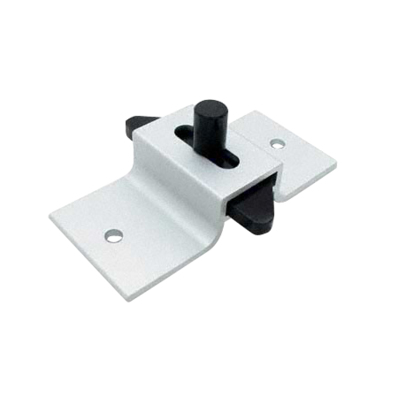 Bathroom Partition,Clear Anodized Aluminum, Surface Mount, Slide Latch, Angled Bar - 9498