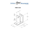 Bathroom Partition Aluminum 1 Ear Wall Bracket - 5184