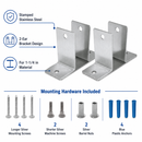 Stamped Stainless Steel 2-Ear Pilaster Bracket Kit for 1-1/4 Inch Material – Commercial Restroom Toilet Partition Mounting Hardware - 01522