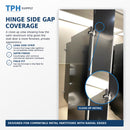 TPH Supply - Aluminum Modesty Door Privacy Kit, 3 Piece Satin Restroom Stall Door Gap Cover for Metal Bathroom Partitions, 28-5/8 in and 53-1/4 in Strips, Satin Finish - FM109524-10914