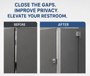 TPH Supply - Aluminum Modesty Door Privacy Kit, 3 Piece Satin Restroom Stall Door Gap Cover for Metal Bathroom Partitions, 28-5/8 in and 53-1/4 in Strips, Satin Finish - FM109524-10914