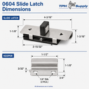 TPH Supply ADA Stamped Stainless Steel Surface-Mount Bathroom Stall Door Slide Latch with Keeper, In-Stall Lock Confirmation Indicator - 0604
