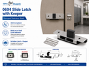 TPH Supply ADA Stamped Stainless Steel Surface-Mount Bathroom Stall Door Slide Latch with Keeper, In-Stall Lock Confirmation Indicator - 0604