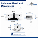 Toilet Partition Door, Stamped Stainless Steel Slide Latch With Keeper And Indicator - ADA Compliant - Available for 3/4-Inch, 7/8-Inch and 1-Inch Doors