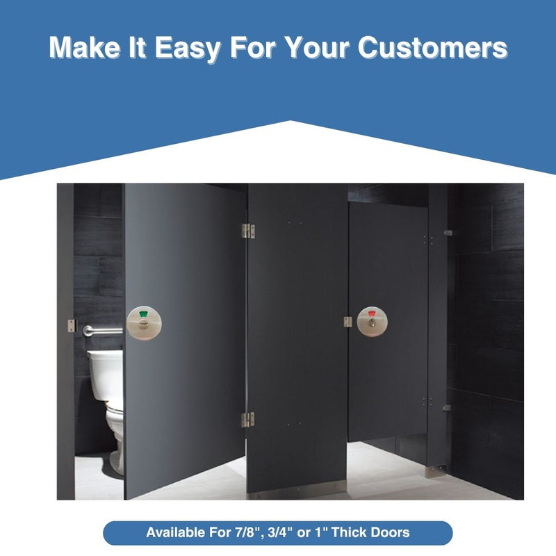 Toilet Partition Door, Stamped Stainless Steel Slide Latch With Keeper And Indicator - ADA Compliant - 0606