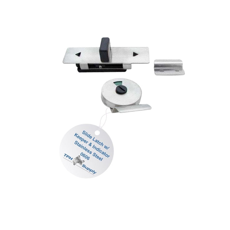 Toilet Partition Door, Stamped Stainless Steel Slide Latch With Keeper And Indicator - ADA Compliant - 0606