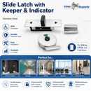 Toilet Partition Door, Stamped Stainless Steel Slide Latch With Keeper And Indicator - ADA Compliant - Available for 3/4-Inch, 7/8-Inch and 1-Inch Doors