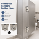 Stainless Steel Satin Surface Mounted Bathroom Partition Door Hinge Set of 2, In-Swing or Out-Swing Partition Doors - 0719