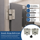 Stainless Steel Satin Surface Mounted Bathroom Partition Door Hinge Set of 2, In-Swing or Out-Swing Partition Doors - 0719