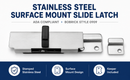 Surface Mount Slide Latch with Keeper, Stainless Steel Bathroom Stall Door Lock, ADA Compliant Toilet Partition Hardware, Bobrick Style Latch - 0909