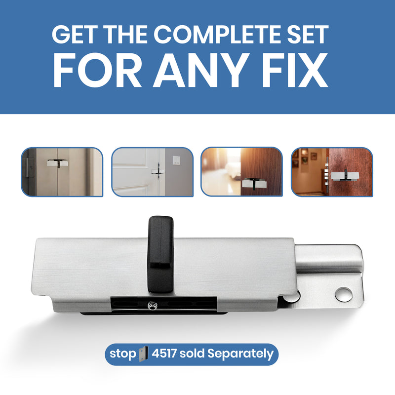 Surface Mount Slide Latch With Keeper Bobrick Style, Stainless Steel - ADA Compliant - 0909