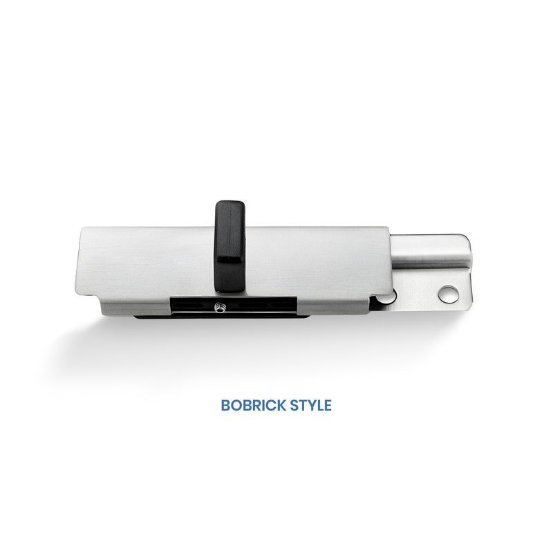 Surface Mount Slide Latch With Keeper Bobrick Style, Stainless Steel - ADA Compliant - 0909