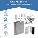 FIX-IT-KIT - Bathroom Partition Door Converts Concealed Latch Operation To Slide Latch Operation Inswing - Round Edge - 111168
