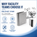 Bathroom Stall Door Latch Repair Kit – Converts Concealed Latch to Slide Latch | Fits 1” Round Edge Outswing Doors | Commercial Restroom Hardware Fix-It Kit - 111169
