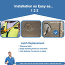 Chrome Plated, Handicap Concealed Latch Assembly With Center Screw - ADA Compliant -116350