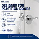 Chrome Plated, Handicap Concealed Latch Assembly With Center Screw - ADA Compliant -116350