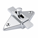 Chrome Plated Bathroom Partition Door Slide Latch, Surface Mounted Diamond Shaped Toilet Stall Lock, 2-3/4" Hole Centers, Includes Fasteners for 1" Doors - 1502