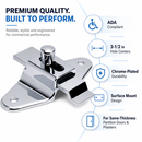 Bathroom Partition Chrome Plated Surface Mount Offset Bar Slide Latch 3-1/2" Hole Center - ADA Compliant - 1506