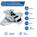 Bathroom Partition Chrome Plated Surface Mount Offset Bar Slide Latch 3-1/2" Hole Center - ADA Compliant - 1506