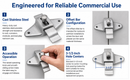 Cast Stainless Steel, ADA Compliant Surface Mount Toilet Partition Door Lock, 3-1/2 Inch Hole Centers, Offset Bar, Satin Finish - 4506
