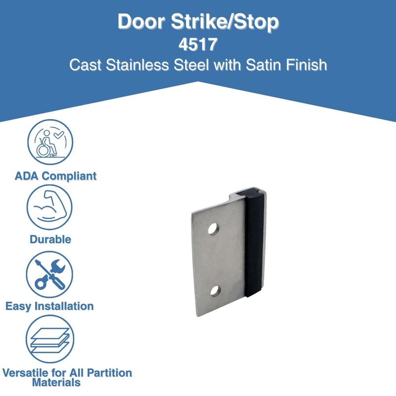 Cast Stainless Steel, Satin Finish, Universal In Or Outswing Stop - 4517