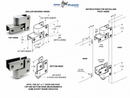 Bathroom Partition Cast Stainless Steel Wraparound Pivot Hinge Set for 3/4" & 1" Material, Roller Bearing Design - 4781