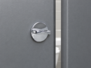 Metpar 1509 chrome concealed latch installed in a toilet partition door