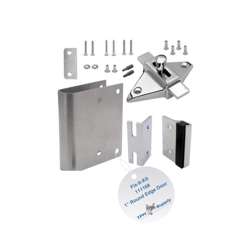 FIX-IT-KIT - Bathroom Partition Door Converts Concealed Latch Operation To Slide Latch Operation Inswing - Round Edge - 111168