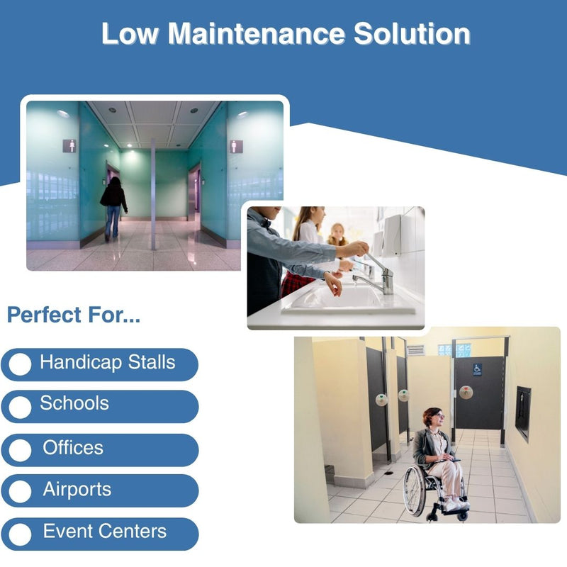 Toilet Partition Door, Stamped Stainless Steel Slide Latch With Keeper And Indicator - ADA Compliant - 0606