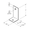 Toilet Partition L Angle Bracket Mini – Stamped Stainless Steel, 10-Pack - 0280