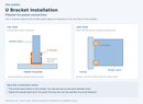 U bracket pilaster-to-panel installation schematic with top and side views
