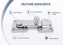 Commercial Restroom Door Throw Latch & Keeper, Chrome Plated Brass, Surface Mount Bathroom Stall Privacy Lock, Heavy Duty - 2570