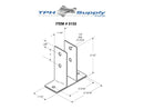 Stamped Stainless Steel, X-High Urinal Screen Bracket For 1-1/4" Material - 0133